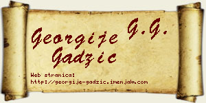 Georgije Gadžić vizit kartica